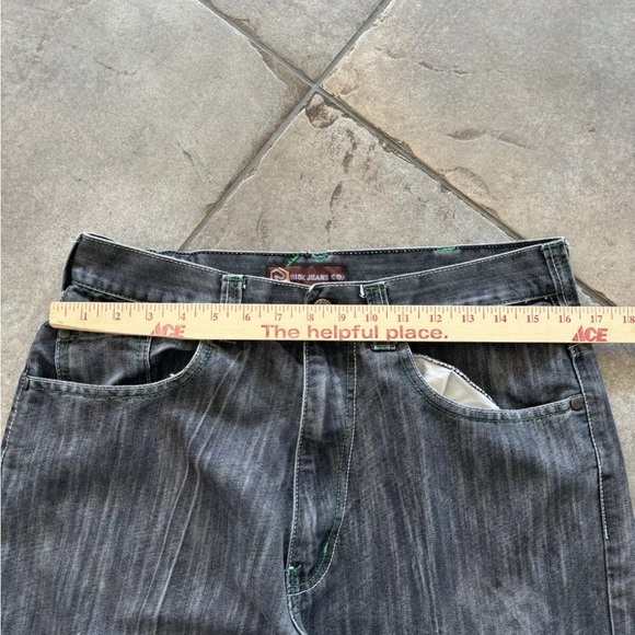Y2K Risk Denim Baggy Skater Jeans Mens 34x34 (Fits 33x31) Black Grunge Hip-Hop - Picture 5 of 6